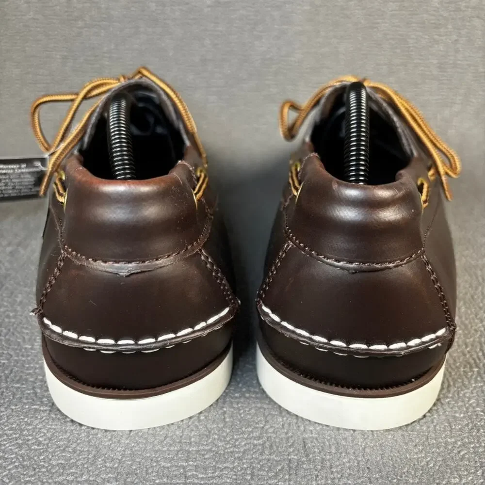 🔴 Thom McAn Bruce Men`s Size 11 Brown Casual Boat Shoes 20281